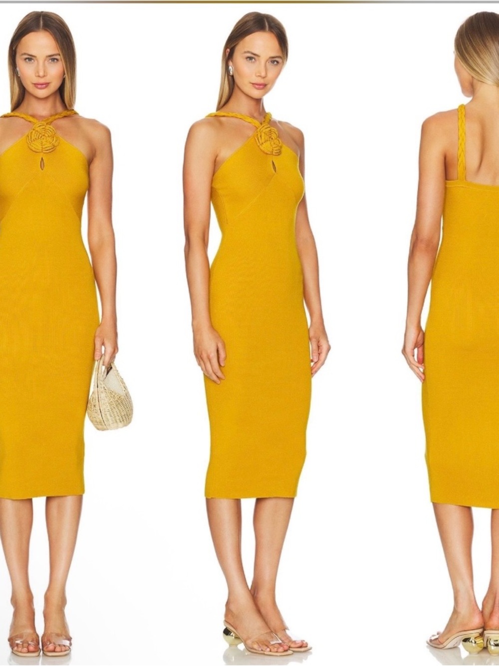 Chic Sleeveless Cream Midi Dress